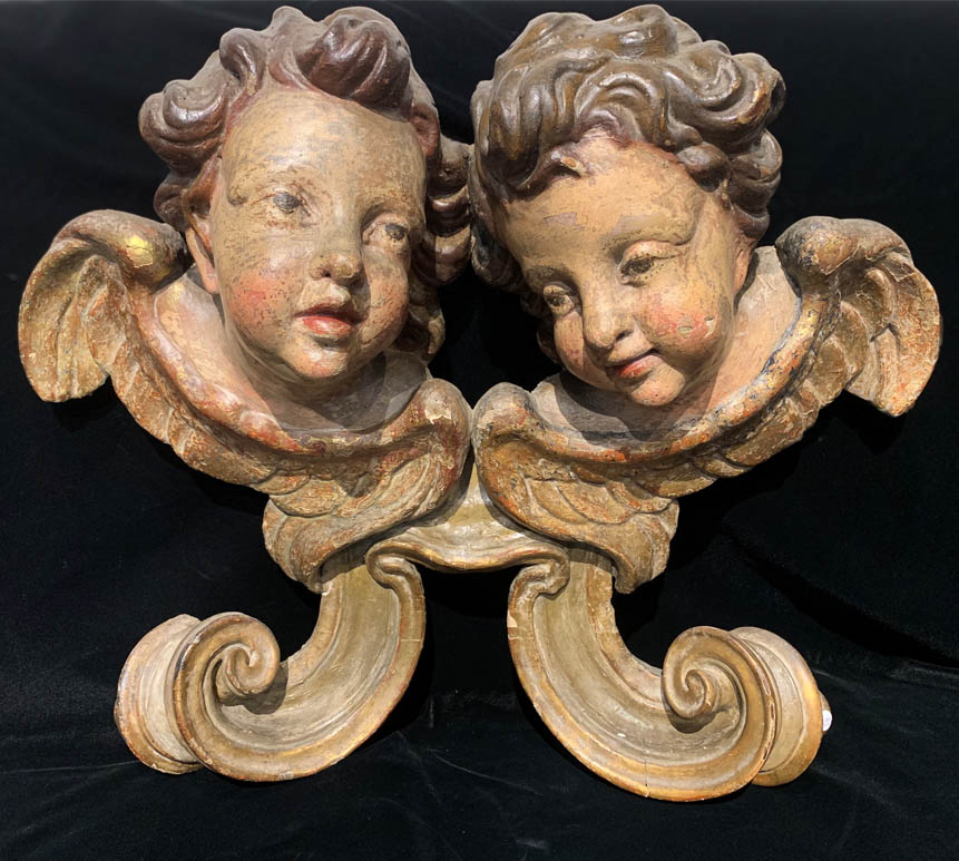 Talha com 2 cabeças de anjos / Mestre Valentim – Séc. XVIII